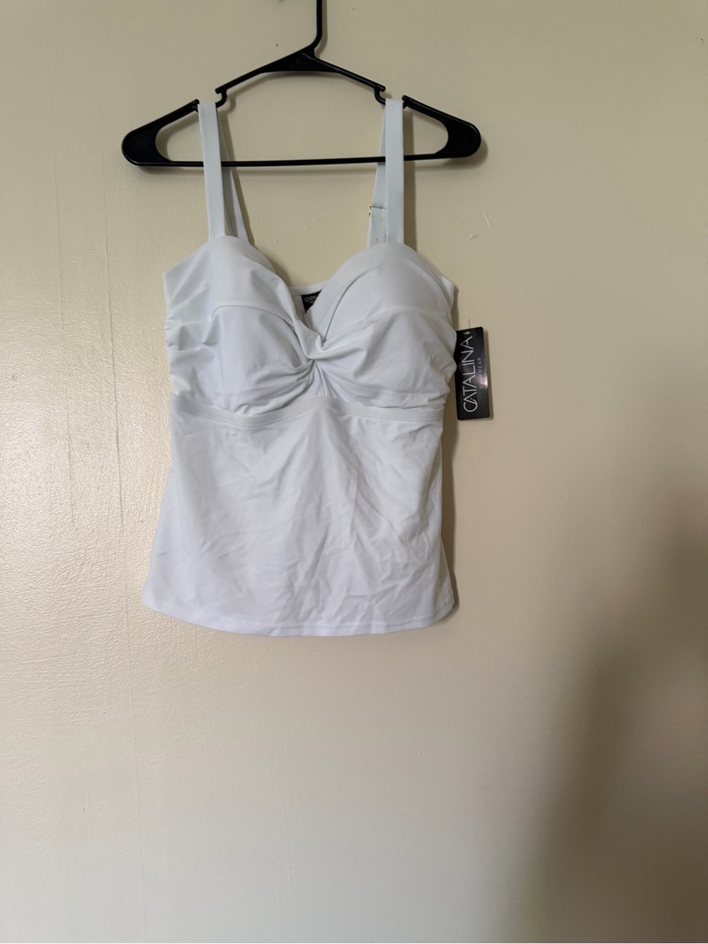 Catalina White Ruched tankini